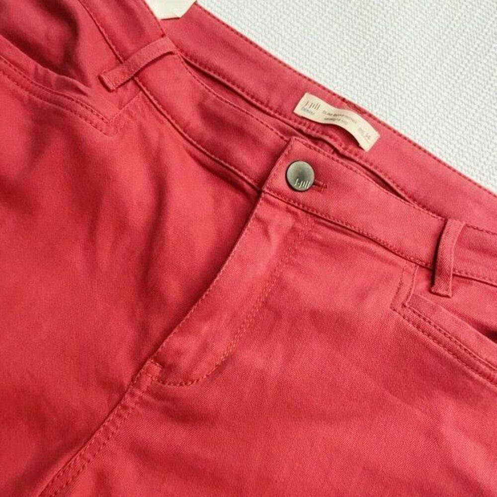 J. Jill Denim Women's 14 Germanium Pink Slim Boyfriend Straight Leg High Rise